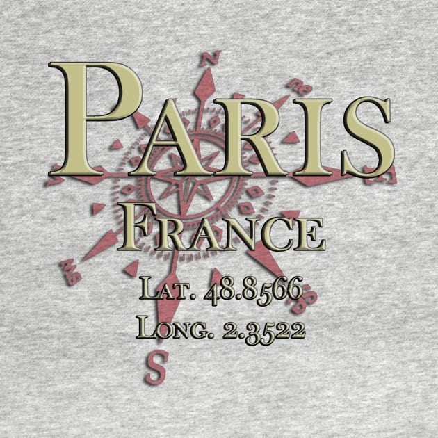 Paris, France GPS location by WickedNiceTees